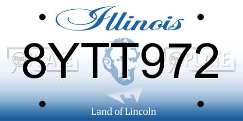 8YTT972 Illinois License Plate