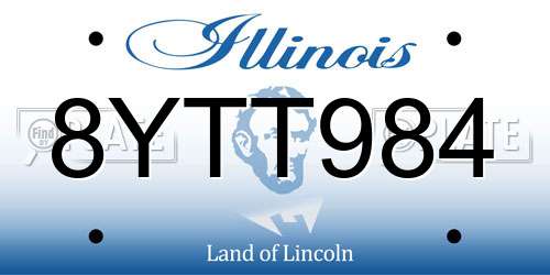 8YTT984 Illinois License Plate