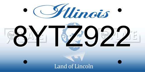 8YTZ922 Illinois License Plate