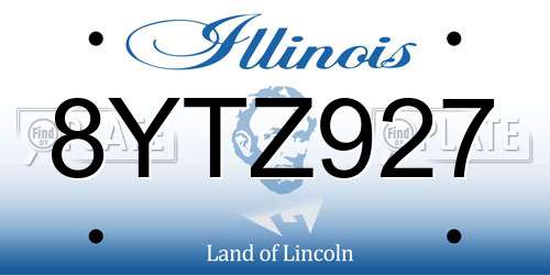 8YTZ927 Illinois License Plate