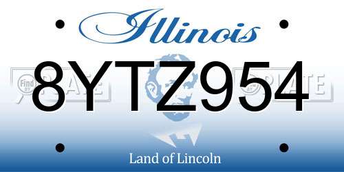 8YTZ954 Illinois License Plate