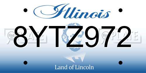 8YTZ972 Illinois License Plate