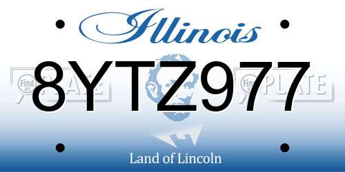 8YTZ977 Illinois License Plate