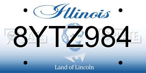 8YTZ984 Illinois License Plate