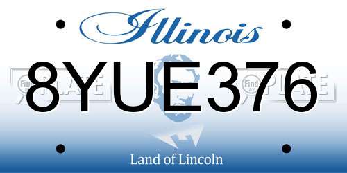 8YUE376 Illinois License Plate