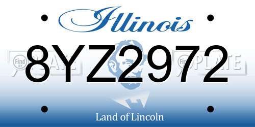 8YZ2972 Illinois License Plate