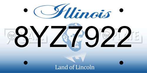 8YZ7922 Illinois License Plate