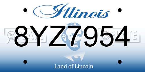8YZ7954 Illinois License Plate