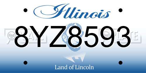 8YZ8593 Illinois License Plate