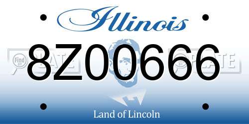 8Z00666 Illinois License Plate