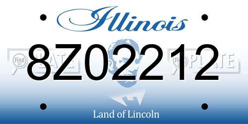 8Z02212 Illinois License Plate