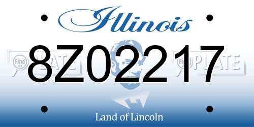 8Z02217 Illinois License Plate