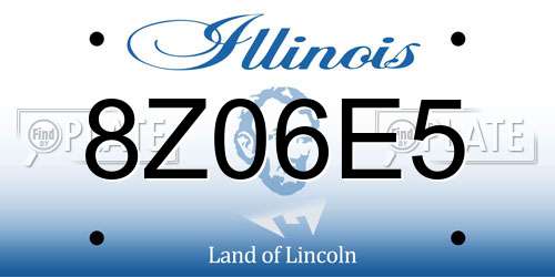8Z06E5 Illinois License Plate