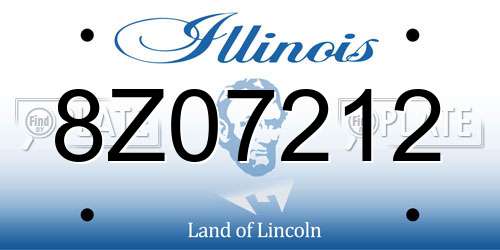 8Z07212 Illinois License Plate