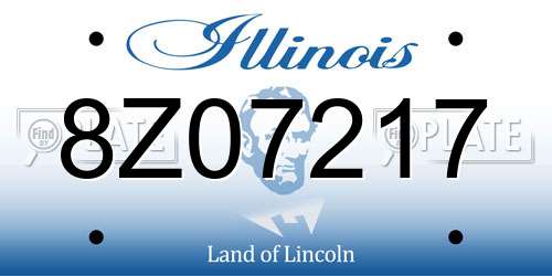 8Z07217 Illinois License Plate