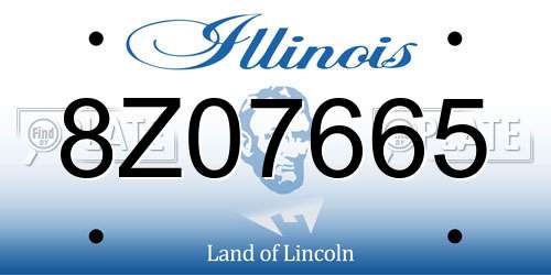 8Z07665 Illinois License Plate