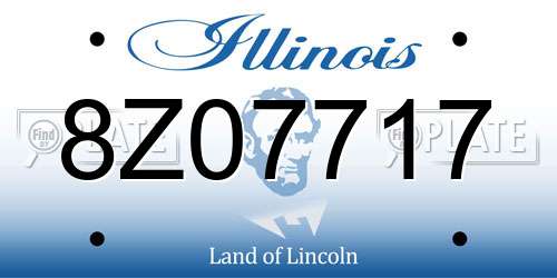 8Z07717 Illinois License Plate