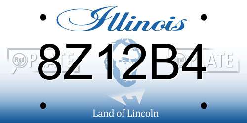 8Z12B4 Illinois License Plate
