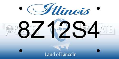 8Z12S4 Illinois License Plate