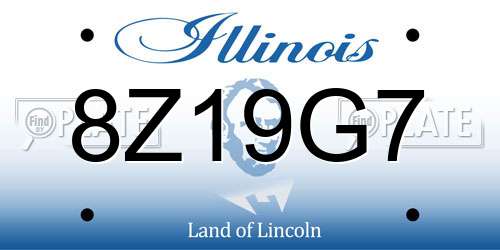 8Z19G7 Illinois License Plate