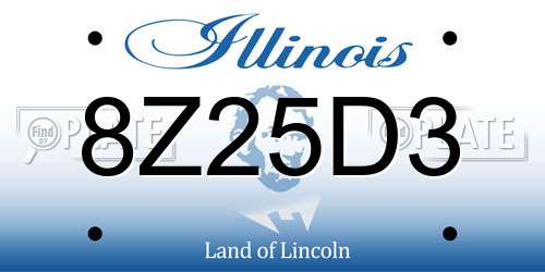 8Z25D3 Illinois License Plate