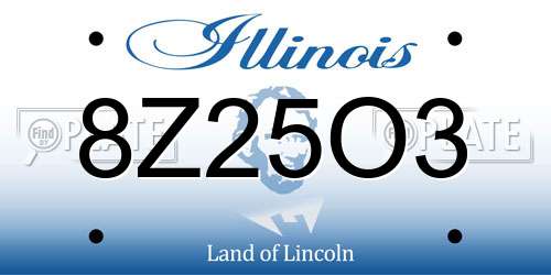 8Z25O3 Illinois License Plate