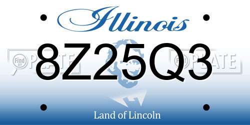 8Z25Q3 Illinois License Plate