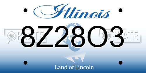 8Z28O3 Illinois License Plate