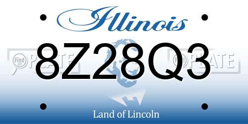8Z28Q3 Illinois License Plate