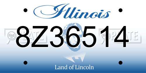 8Z36514 Illinois License Plate