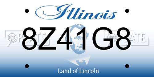 8Z41G8 Illinois License Plate