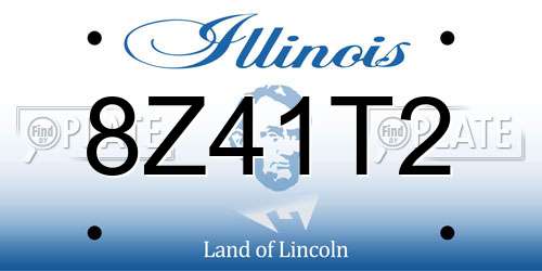 8Z41T2 Illinois License Plate