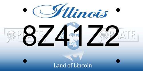 8Z41Z2 Illinois License Plate