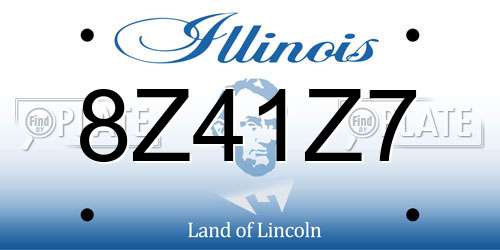 8Z41Z7 Illinois License Plate