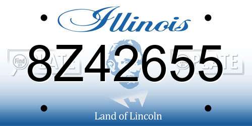 8Z42655 Illinois License Plate
