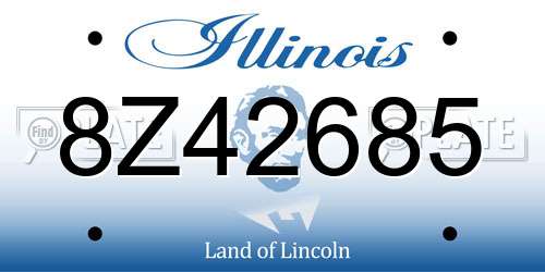 8Z42685 Illinois License Plate