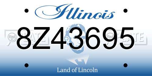 8Z43695 Illinois License Plate