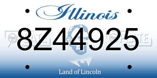 8Z44925 Illinois License Plate