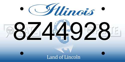 8Z44928 Illinois License Plate