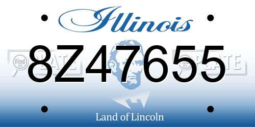 8Z47655 Illinois License Plate