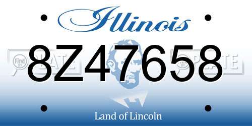 8Z47658 Illinois License Plate