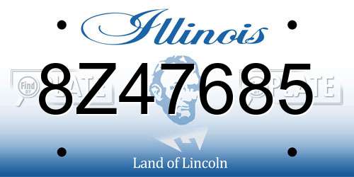 8Z47685 Illinois License Plate