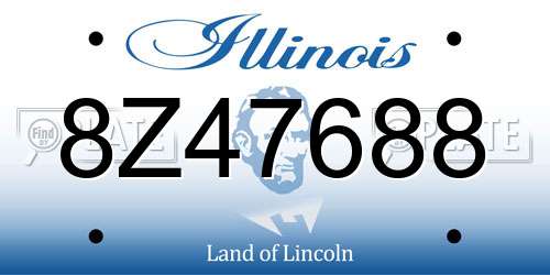 8Z47688 Illinois License Plate