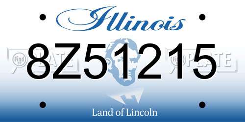 8Z51215 Illinois License Plate