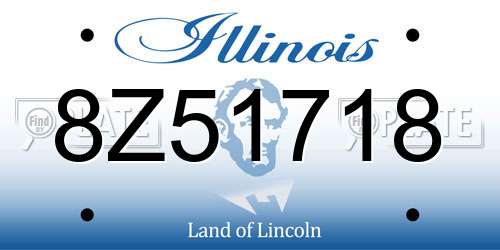 8Z51718 Illinois License Plate