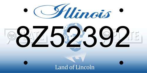 8Z52392 Illinois License Plate