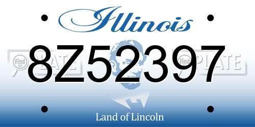 8Z52397 Illinois License Plate