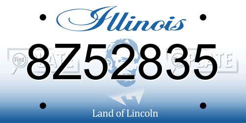 8Z52835 Illinois License Plate