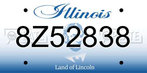 8Z52838 Illinois License Plate