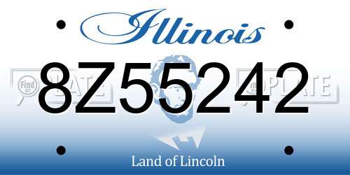 8Z55242 Illinois License Plate